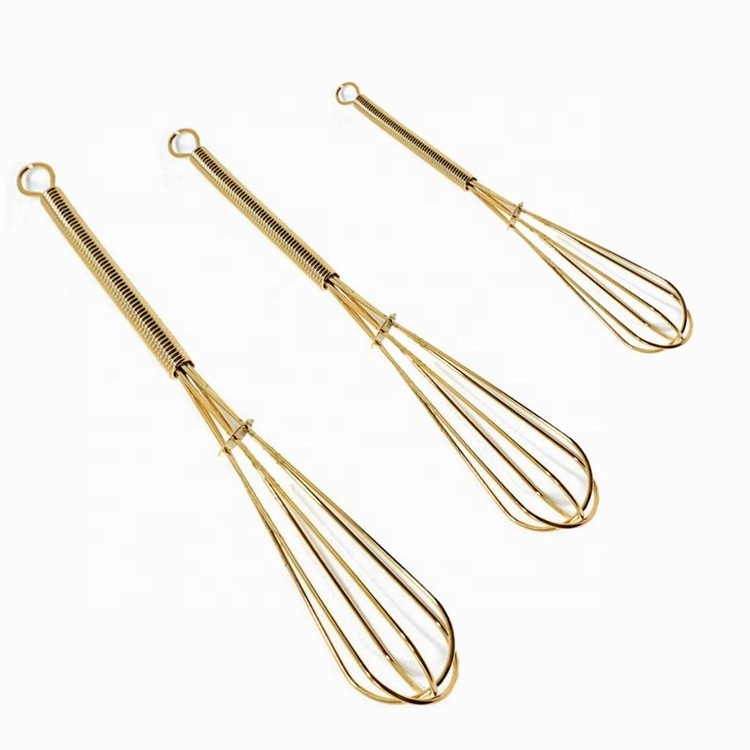 Kitchen tools bulk wholesale 3 5 7 9 11 Inches hand manual mixing mini wire whisk for gold