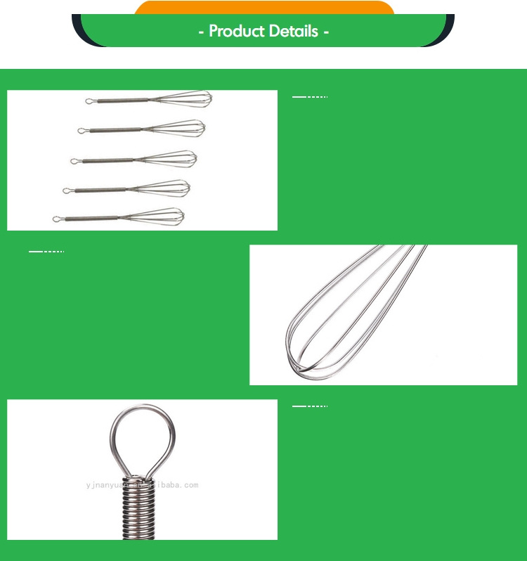 Kitchen egg tools steel wholesale price mini wire whisk with bulk