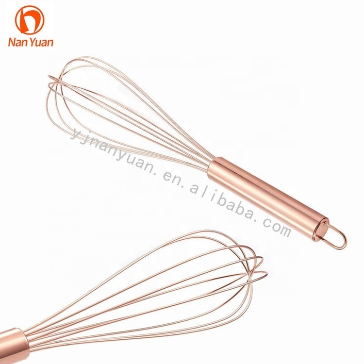 Kitchen tool rose gold copper plated egg mini whip wire mini whisks for cooking