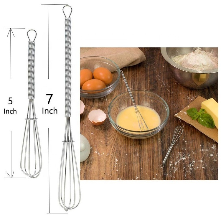 Kitchen hot selling bulk egg tools metal 3 Inch 5 Inch 7 Inch wire mini whisk