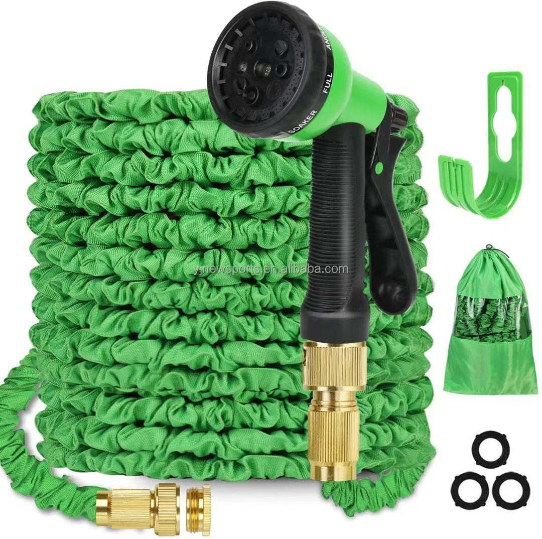 America Hot Sale  with Brass Fitting with On/off  Valve Flexible Expanding retractable Garden Hose