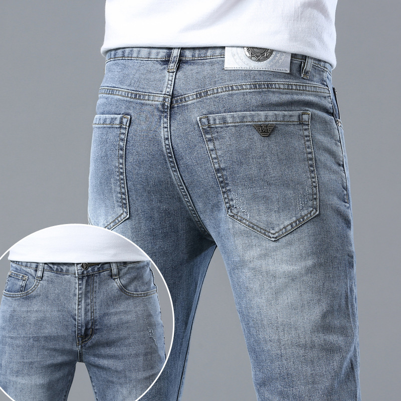 European trend high-quality variety of optional retro slim stretch casual business men's jeans