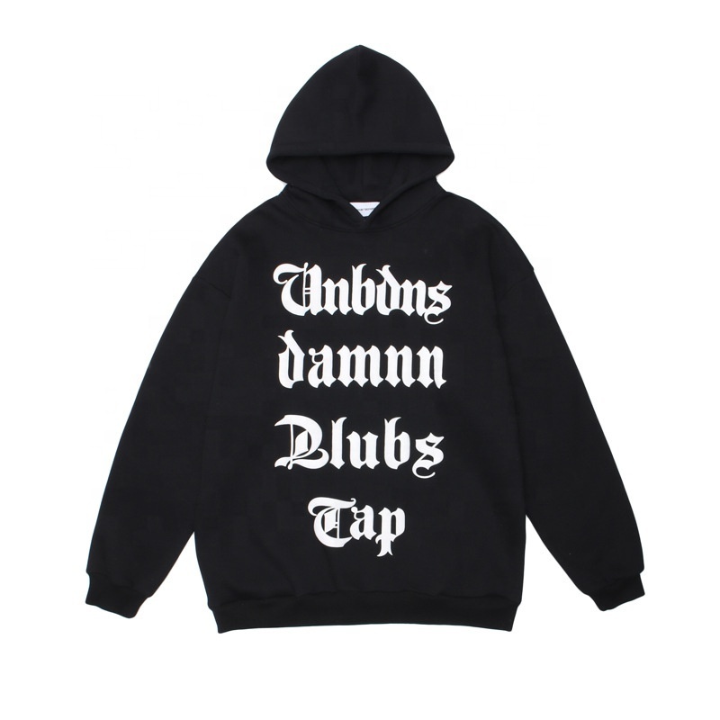 Street Wear Cool Printed Plain Color Men's Hoodies Couple Black White Hoodies Custom High Quality Hoodie