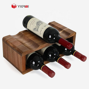 Hot Acacia Wood Red Wine Storage Rack 6pcs Wine Storage Natural Wooden Red Wine Storage Custom Kitchen Gift for Kitchen Party