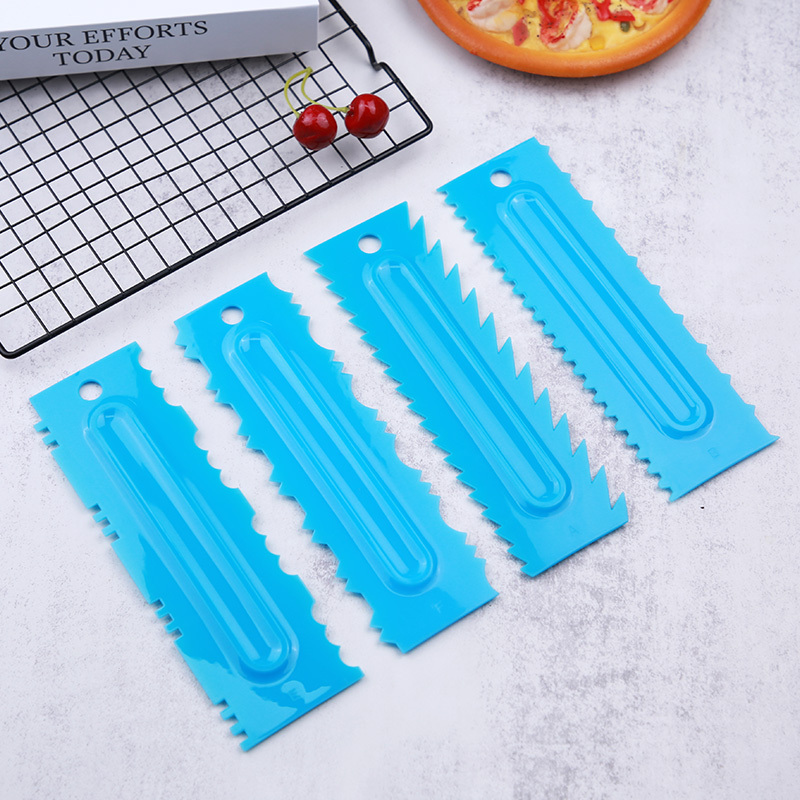 Baking Pastry Tools Decorating Icing Scraper 6pcs Plastic Cake Decorating Scraper Set