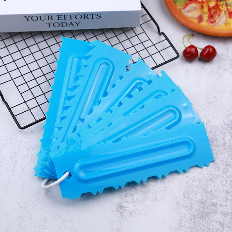 Baking Pastry Tools Decorating Icing Scraper 6pcs Plastic Cake Decorating Scraper Set