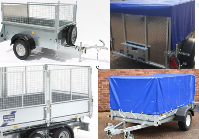 Blue waterproof tarpaulin utility trailer covers