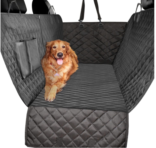 100% Waterproof Dog Seat Cover for Back Seat with Zipper Side Flap, Heavy Duty car Hammock Pet Seat Cover for Cars Trucks suvs