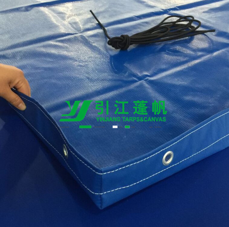 Blue waterproof tarpaulin utility trailer covers