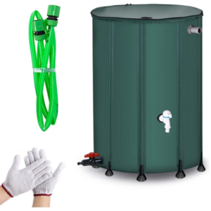 Portable Rainwater Storage Tank, Collapsible Rain Barrel Watering System with Faucet kit & Filter