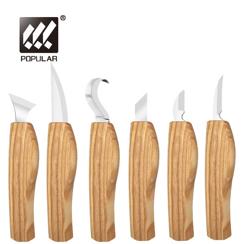 New arrival woodcarving knife tools set with ashwood handle