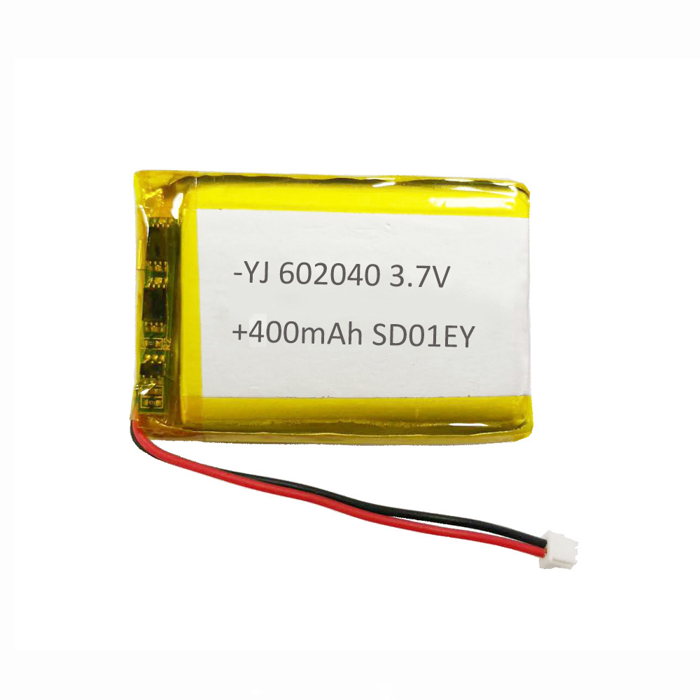 Lipo battery 3.7V 602040 400mAh lithium rechargeable battery for sky wearable