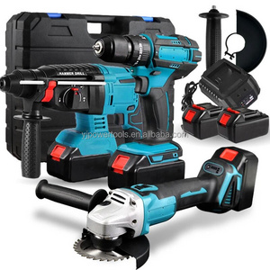 Latest New Offer High Quality Cordless 3 Combo kits Electric Brushless Power Tools Set Hammers Drills Angle Grinders