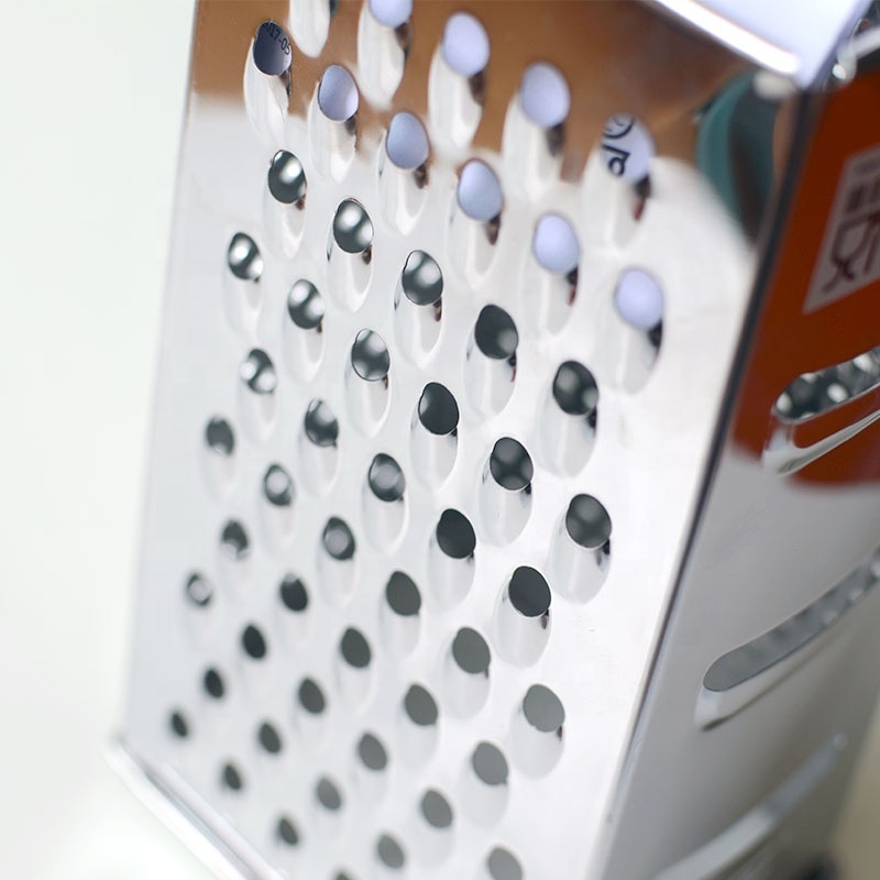 Stainless Steel 4-Sides Kitchen Grater for Cheese and Vegetables