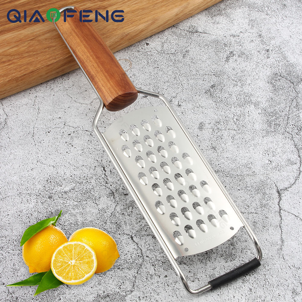 Stainless steel Cheese Ginger Lemon Zester Grater with wood handle