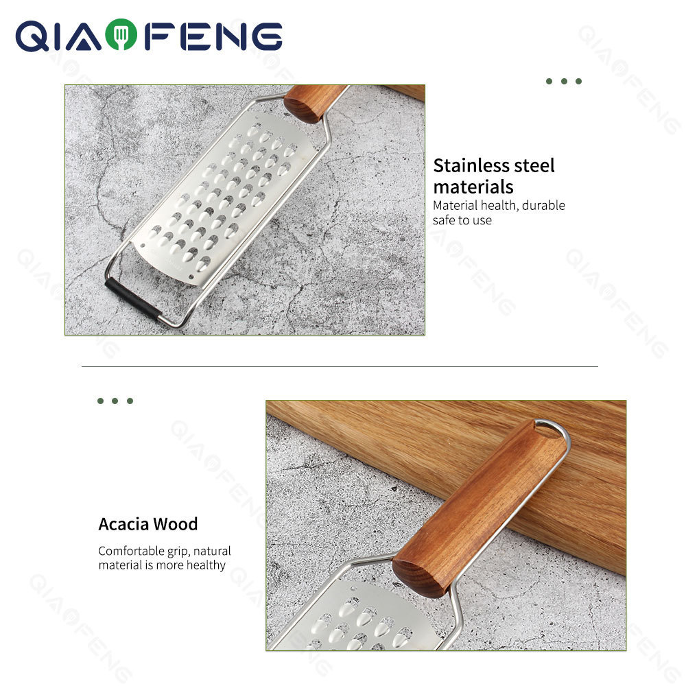 Stainless steel Cheese Ginger Lemon Zester Grater with wood handle