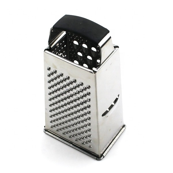 Stainless Steel 4-Sides Kitchen Grater for Cheese and Vegetables