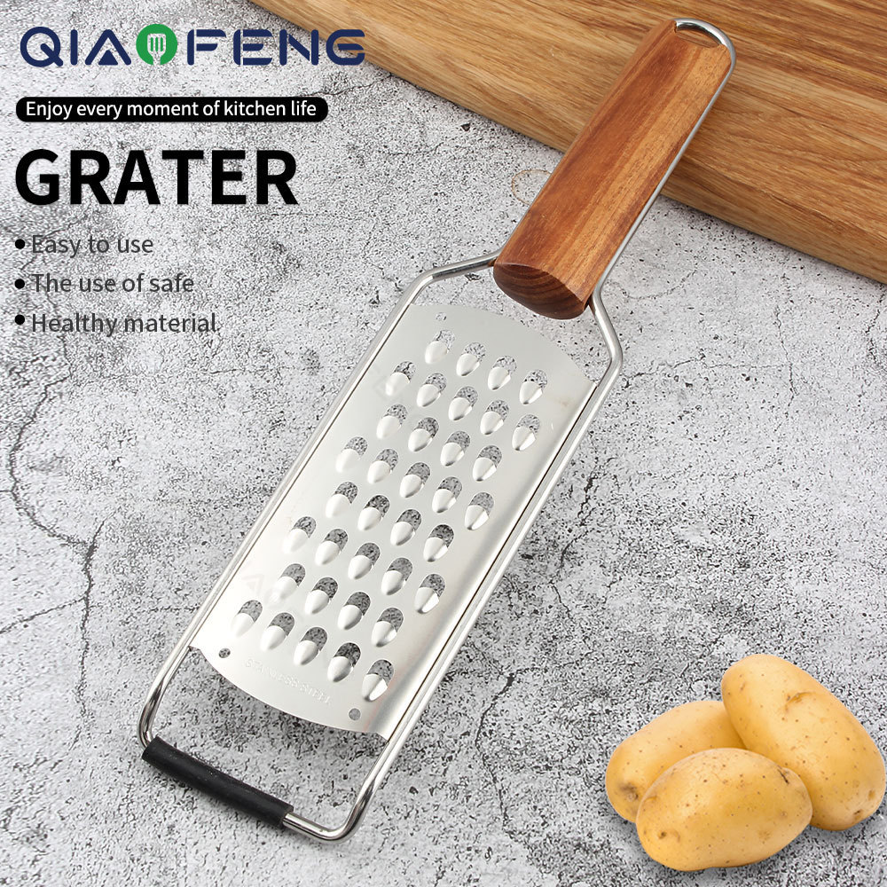 Stainless steel Cheese Ginger Lemon Zester Grater with wood handle