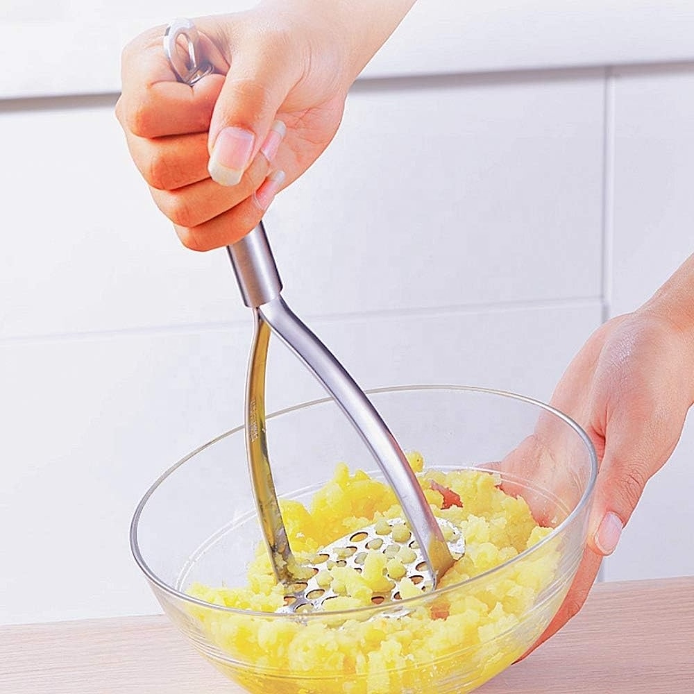 Stainless Steel Potato Masher for Avocado, Potatoes, Beans, Meat and Vegetables