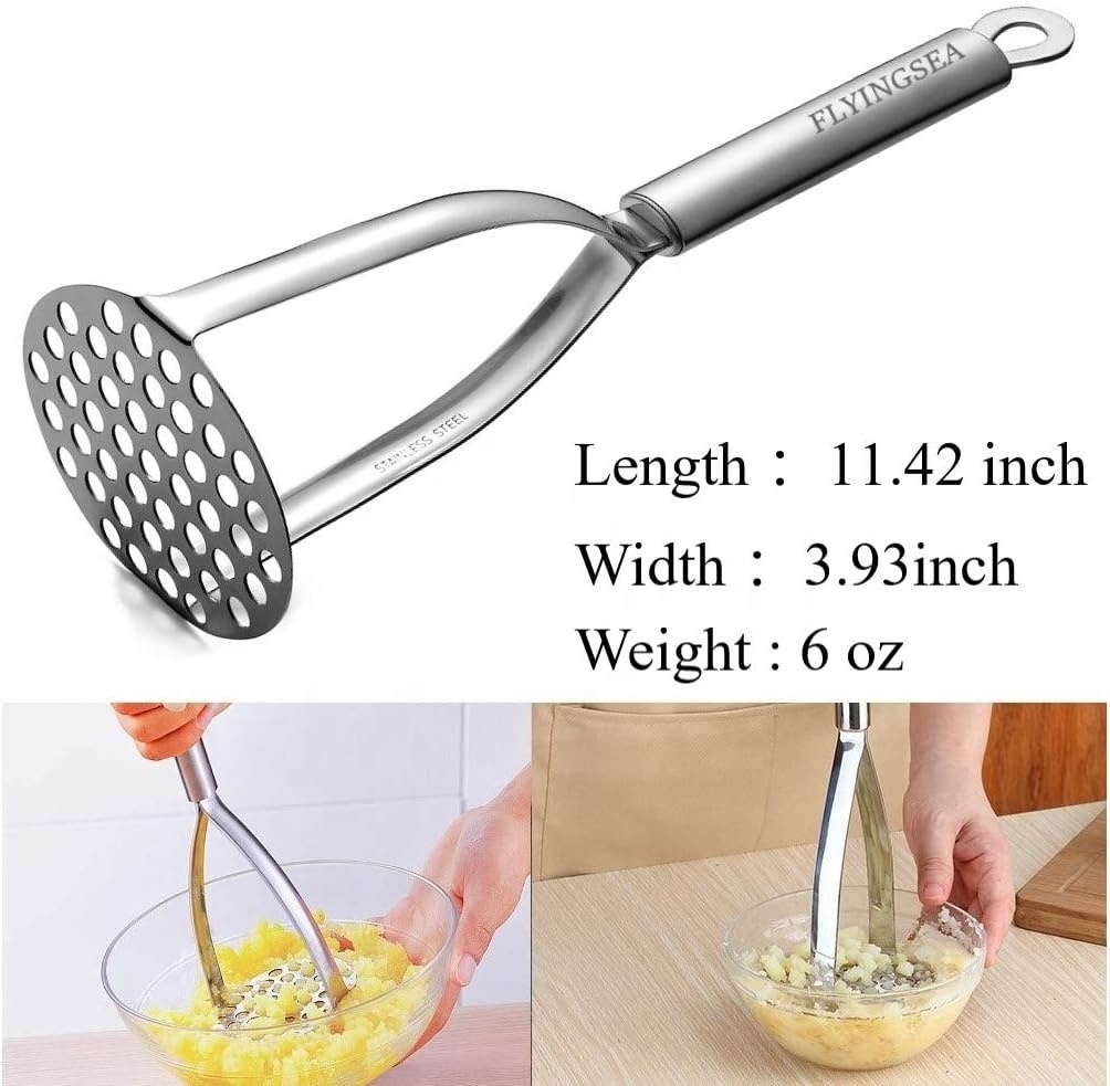 Stainless Steel Potato Masher for Avocado, Potatoes, Beans, Meat and Vegetables