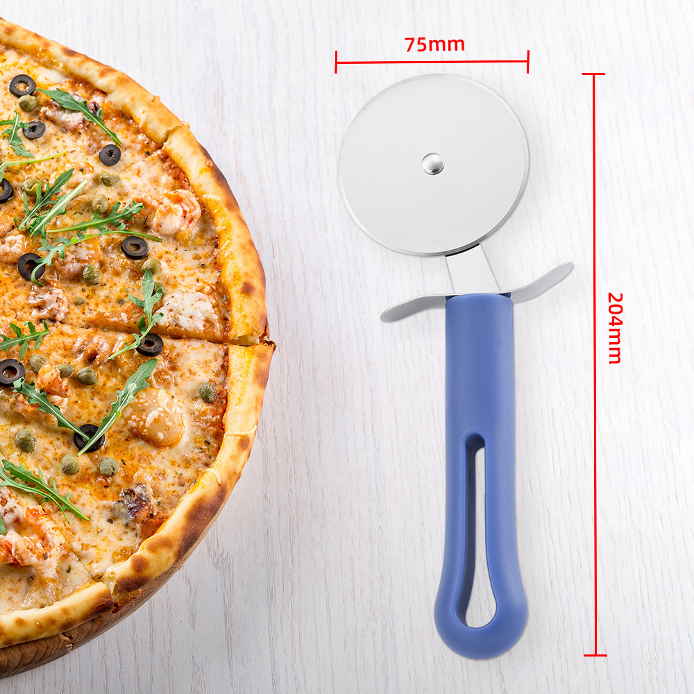 Professional Quality Custom Logo Pizza Single Wheel Cutter Food Grade 430 Stainless Steel Pizza Cutter