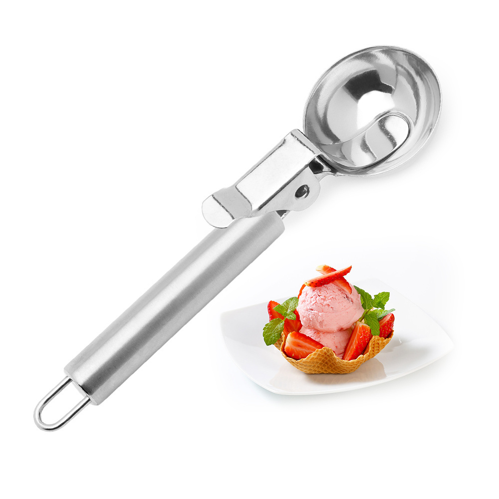 Trending Kitchen Kitchenware Gadgets Ice Cream Scoop Stainless Steel New Metal Ice Cream Scoop