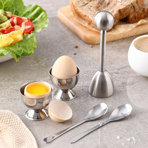 Wholesale kitchen cooking stainless steel breakfast egg shell opener egg topper cutter