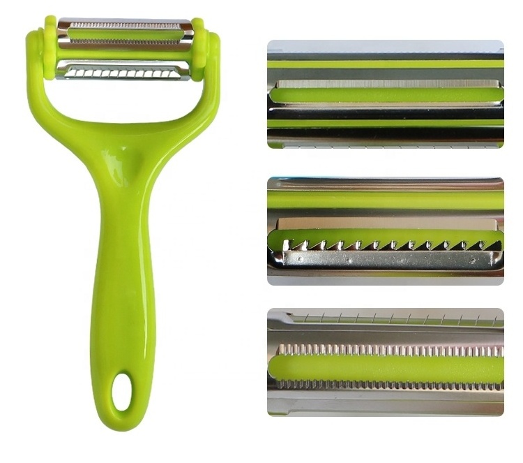 Wholesale custom kitchen tools multifunctional PP handle vegetable kitchen fruit stainless steel 3 in 1 peeler