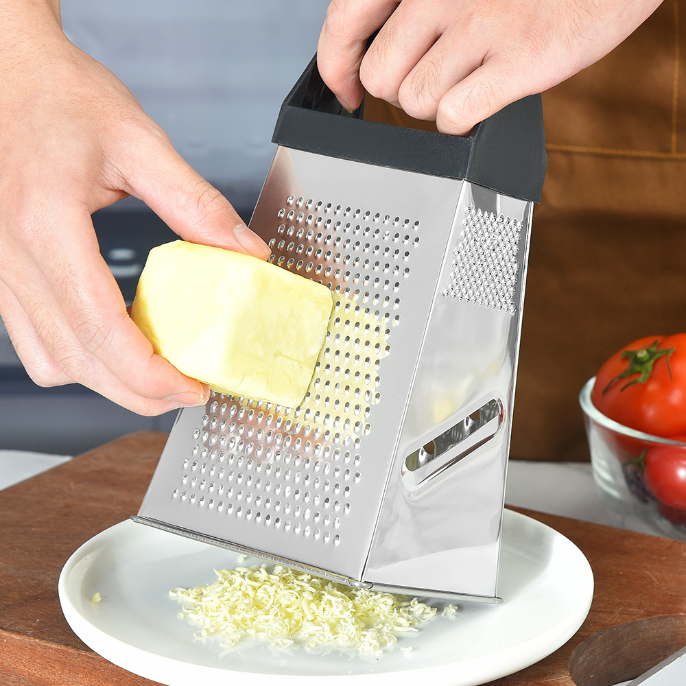 Multifunctional kitchen Fruit Vegetable Graters Tool stainless steel hand mandoline garlic cheese 4 side slicer grater