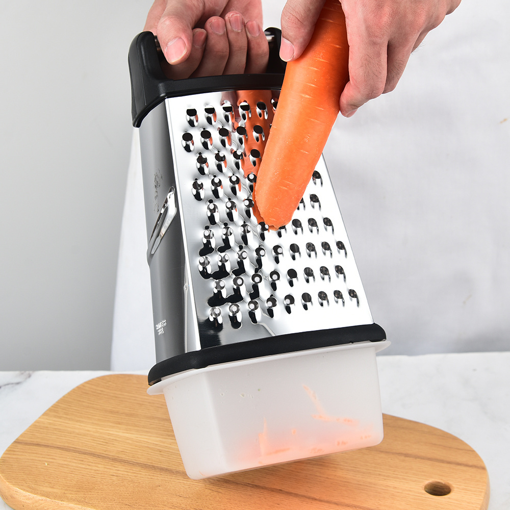 kitchen gadgets stainless steel coconut cassava grater 4 sides box grater