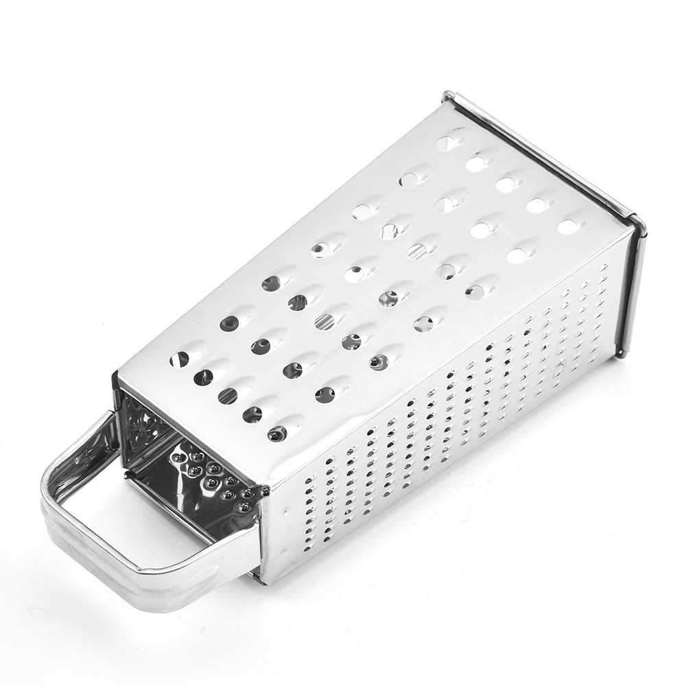 Multi purpose handheld fine coarse slicer 4 in 1 4-sided stainless steel vegetable cheese box graters