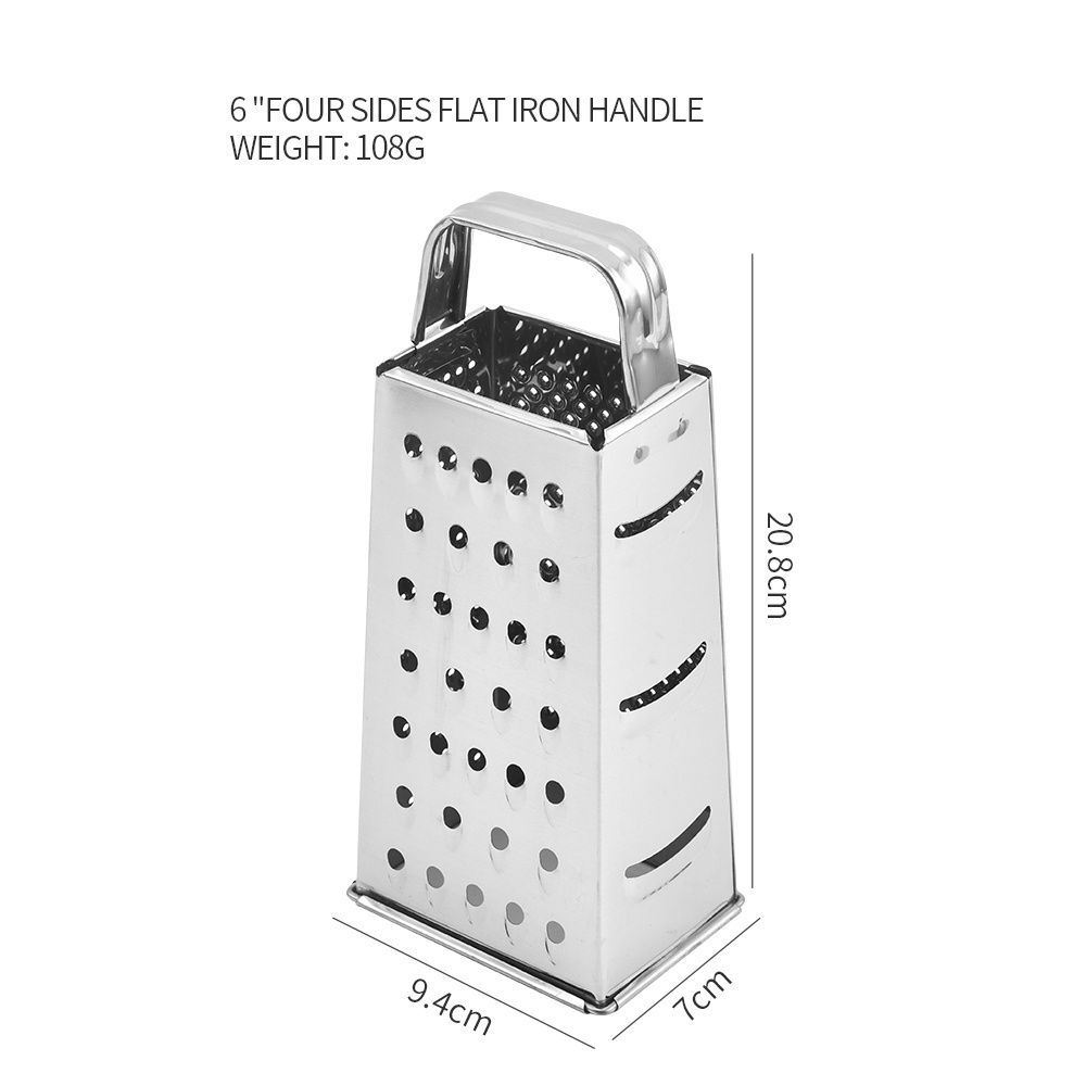 Multi purpose handheld fine coarse slicer 4 in 1 4-sided stainless steel vegetable cheese box graters