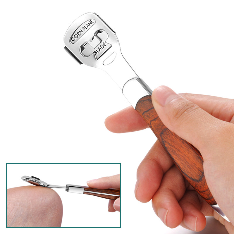 Foot Care Pedicure Callus Remover Foot File Hard Skin Remover Callus Shaver with Wooden Handle