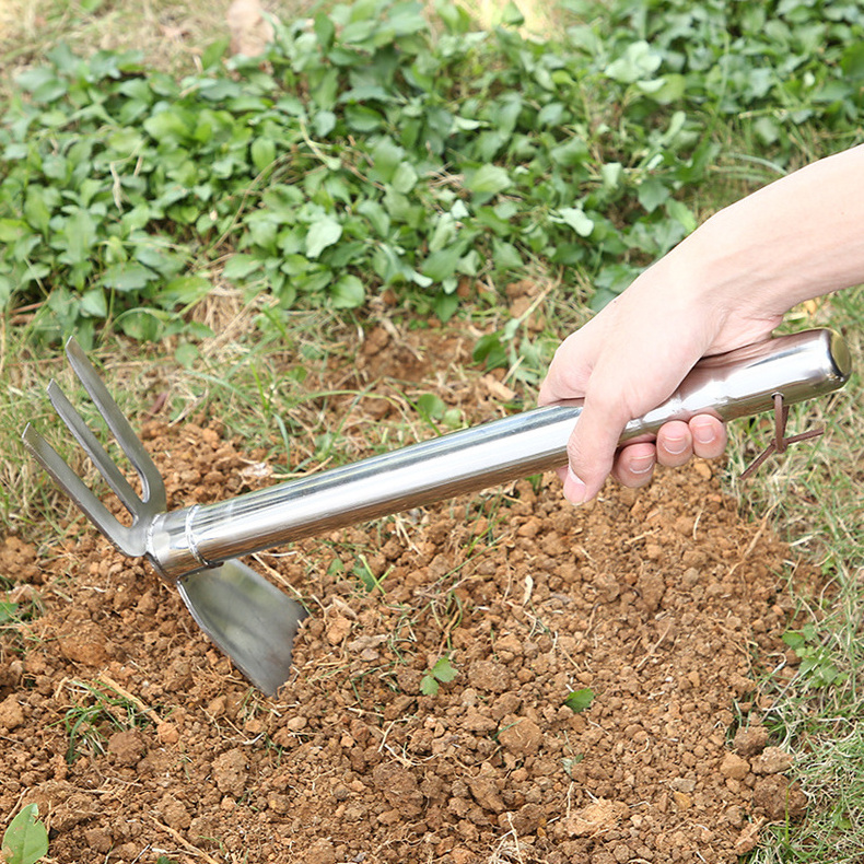 High Quality Garden Hoe Pick Stainless Steel Garden Weeding Tool Set Agricultural Weeding Hoe Tools