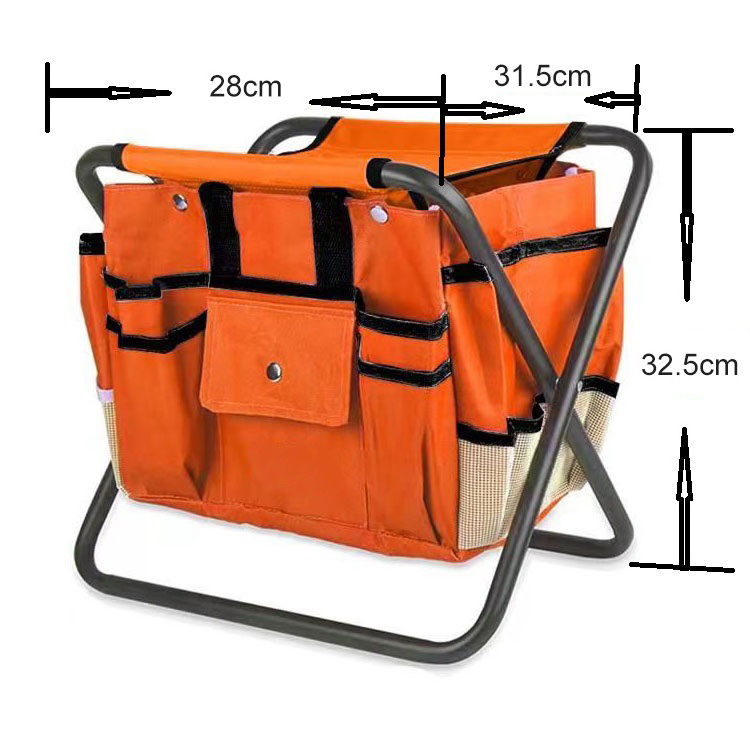 Wholesale Outdoor Work Foldable garden kneeler Organizer Pouch Garden Seat for Fishing and Camping with Storage Tote Bag