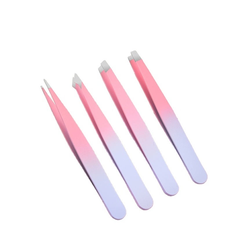 Custom Logo Private Label Stainless Steel Lash Tweezers Test Bulk Magnetic Pink Plastic False Eyelash Applicator Tweezers