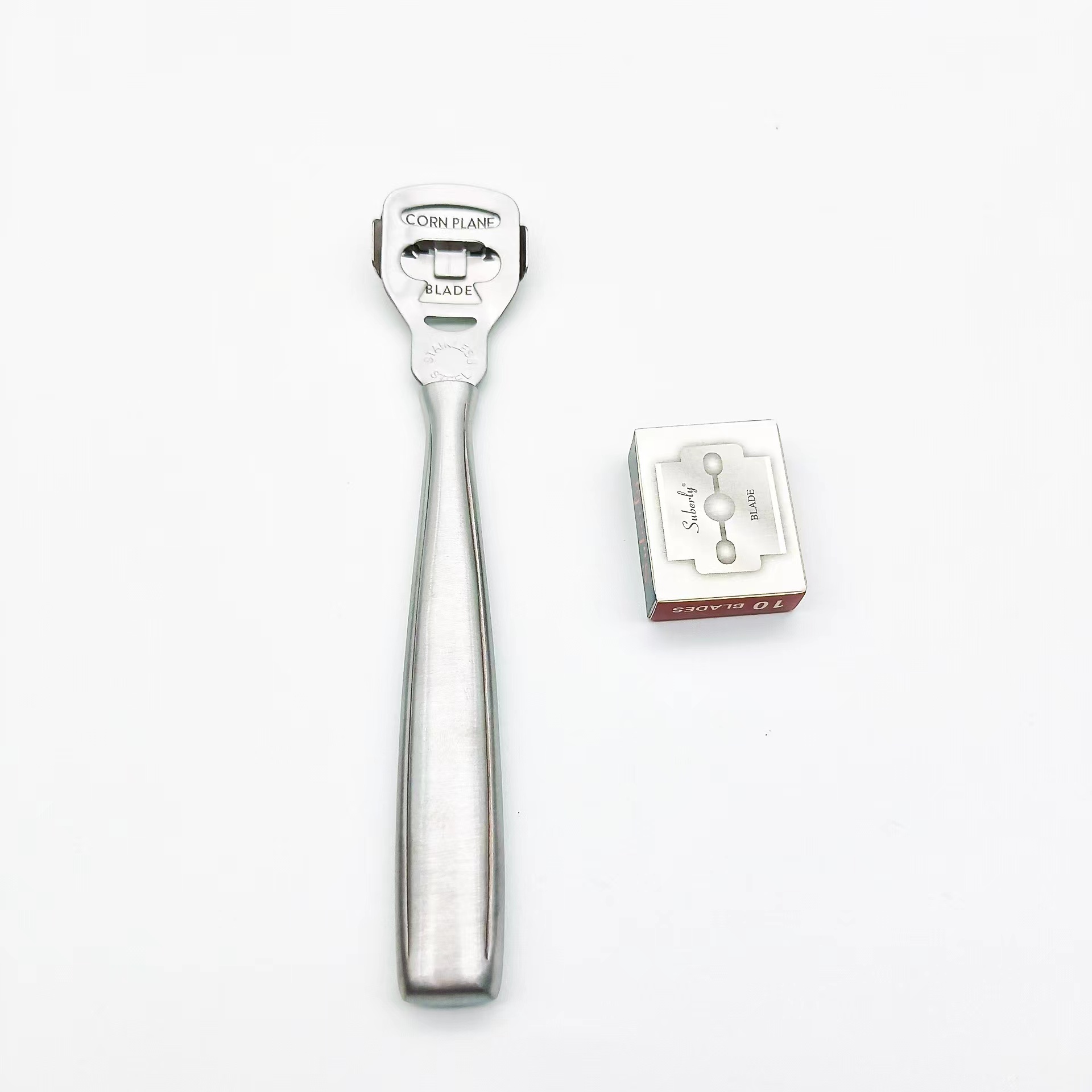 Easy Carry Foot Care Tool Stainless Steel Handle Feet Pedicure Razor with Shaver for Callus & Heel Hard Skin Removal