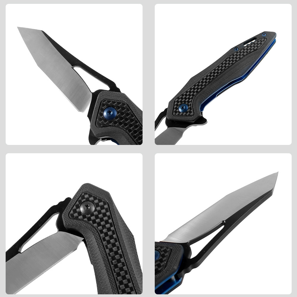 High Quality 7Cr17 Stainless Steel Blade G10 Carbon Fiber Handle EDC Camping Outdoor Tactical Knife