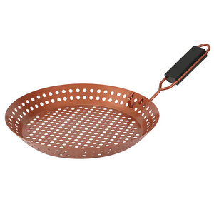 Grill Basket for Vegetables & Meat Large Grill Wok/Pan for the Whole Family Heavy Duty Veggie Grilling Bask