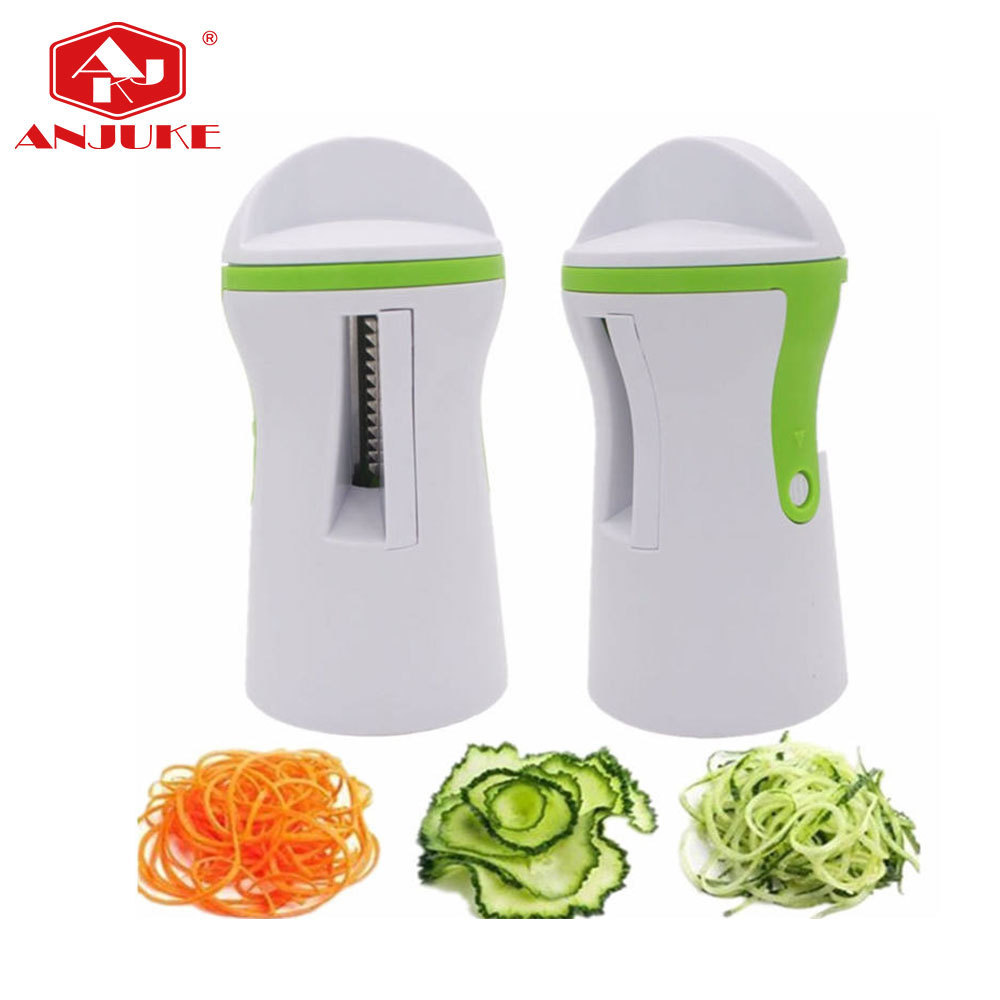 ANJUKE 3 In 1 Vegetables Cutter Grater Cucumber Carrot Shredder Kitchen Gadgets Household Spiral Slicer Peeling