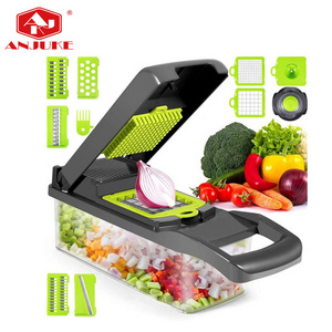 ANJUKE 12 In 1 Multifunctional Kitchen Vegetable Cutter Manual Mandoline Slicer Plastic Potato Vegetable Chopper Grater Slicer