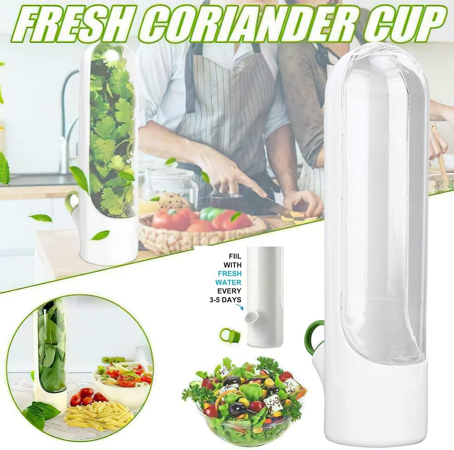 ANJUKE Herb Storage Container Herb Saver Preserver Fresh Herb Keeper Fresher Cup For Cilantro Mint Parsley Asparagus