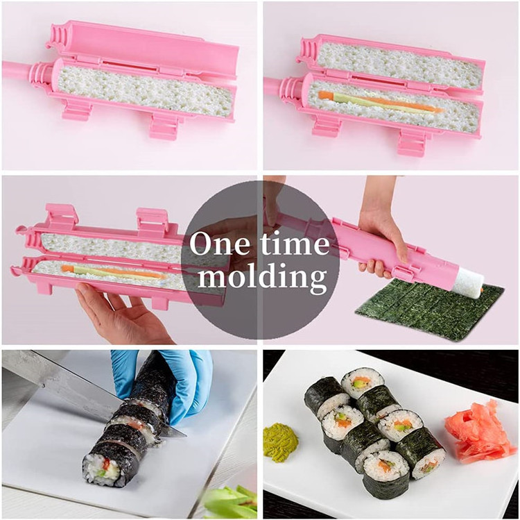 ANJUKE Food Grade Diy Sushi Tools Plastic Making Kit Sushi Rolls Mold Sushi Roller Maker