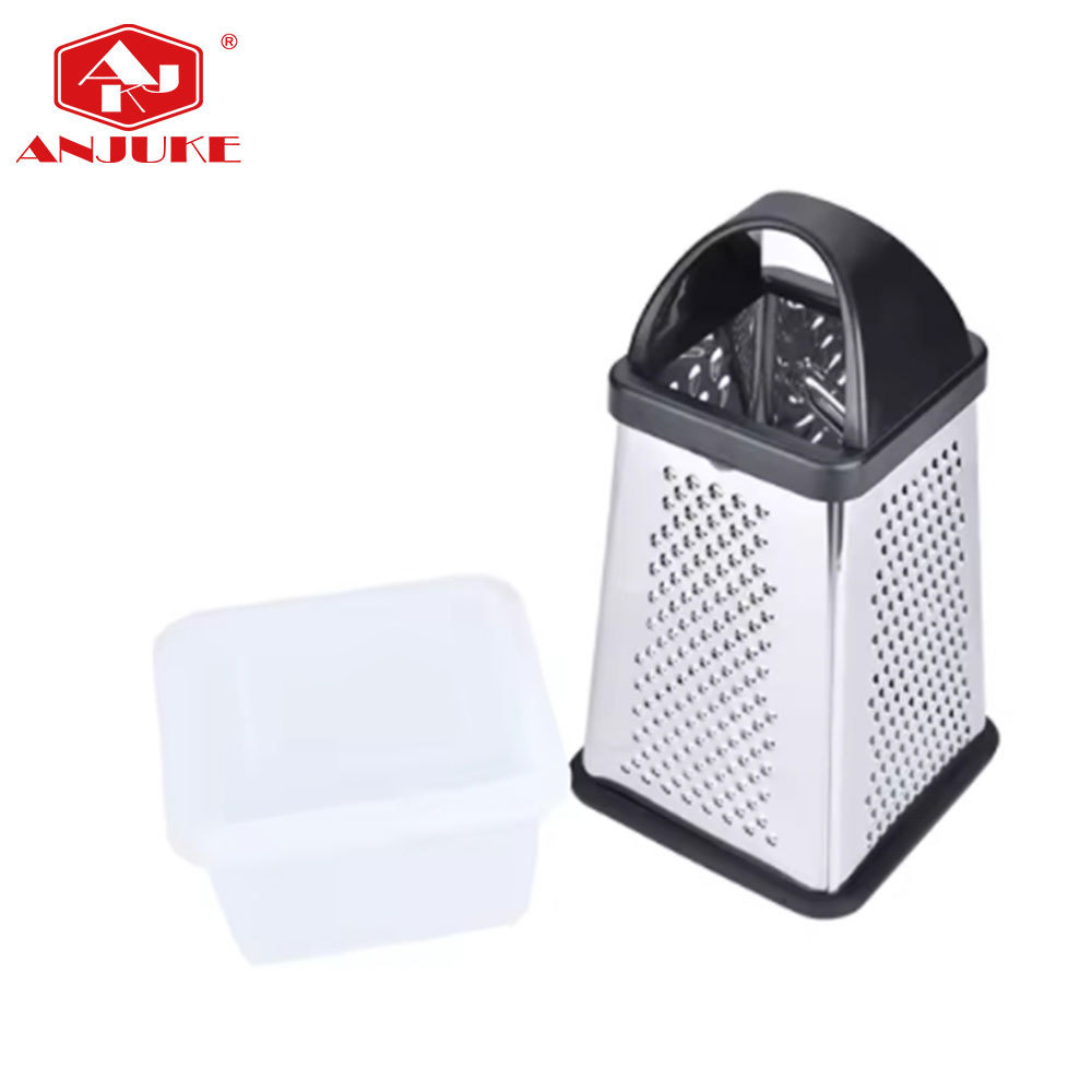 ANJUKE Multi-Functional Stainless Steel Professional Coconut Cassava Grater Box Manual Kitchen Vegetable Cheese Grater 4 Sides