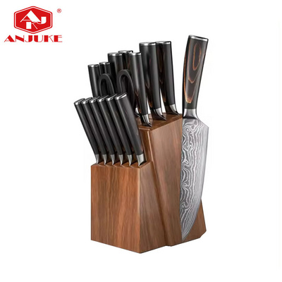 ANJUKE High Carbon Pro Stainless Steel Professional Chef Knife Knives Set 13 Piece Kitchen Knife Set With Block