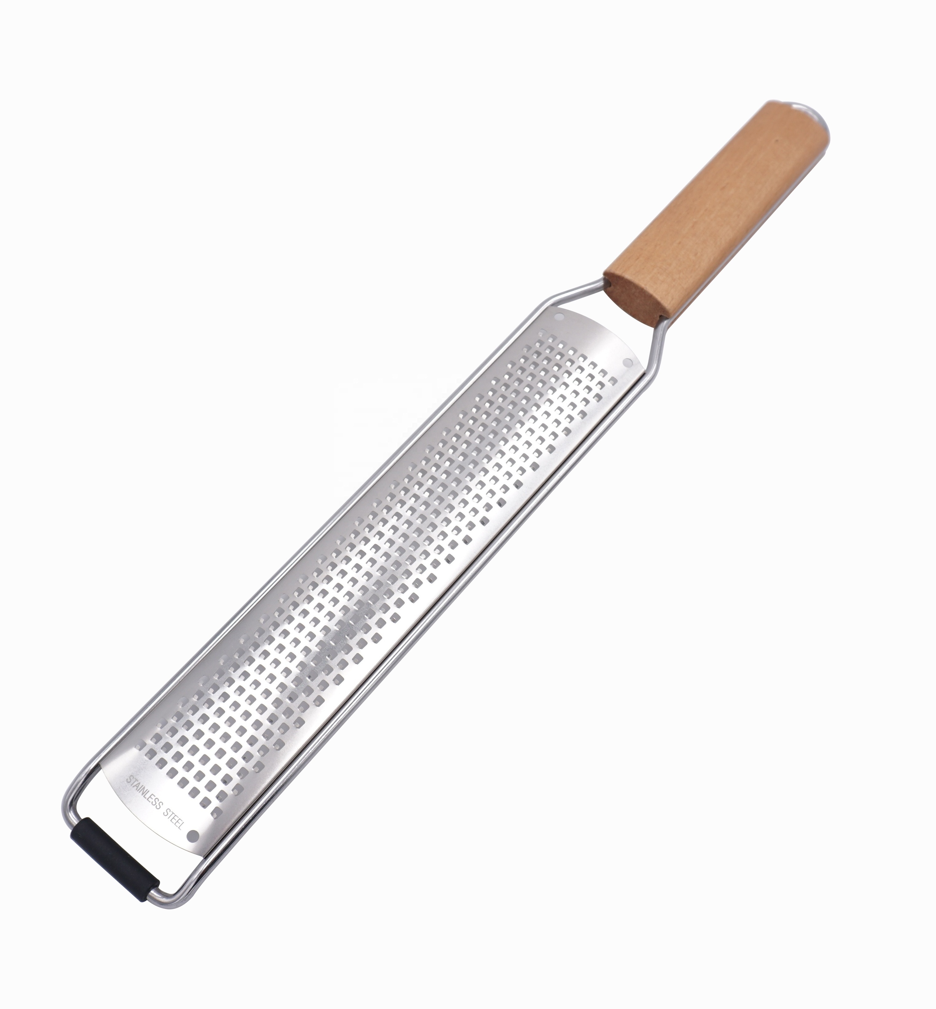 high quality stainless steel cheese grater and lemon zester Vegetable grater with wooden handle