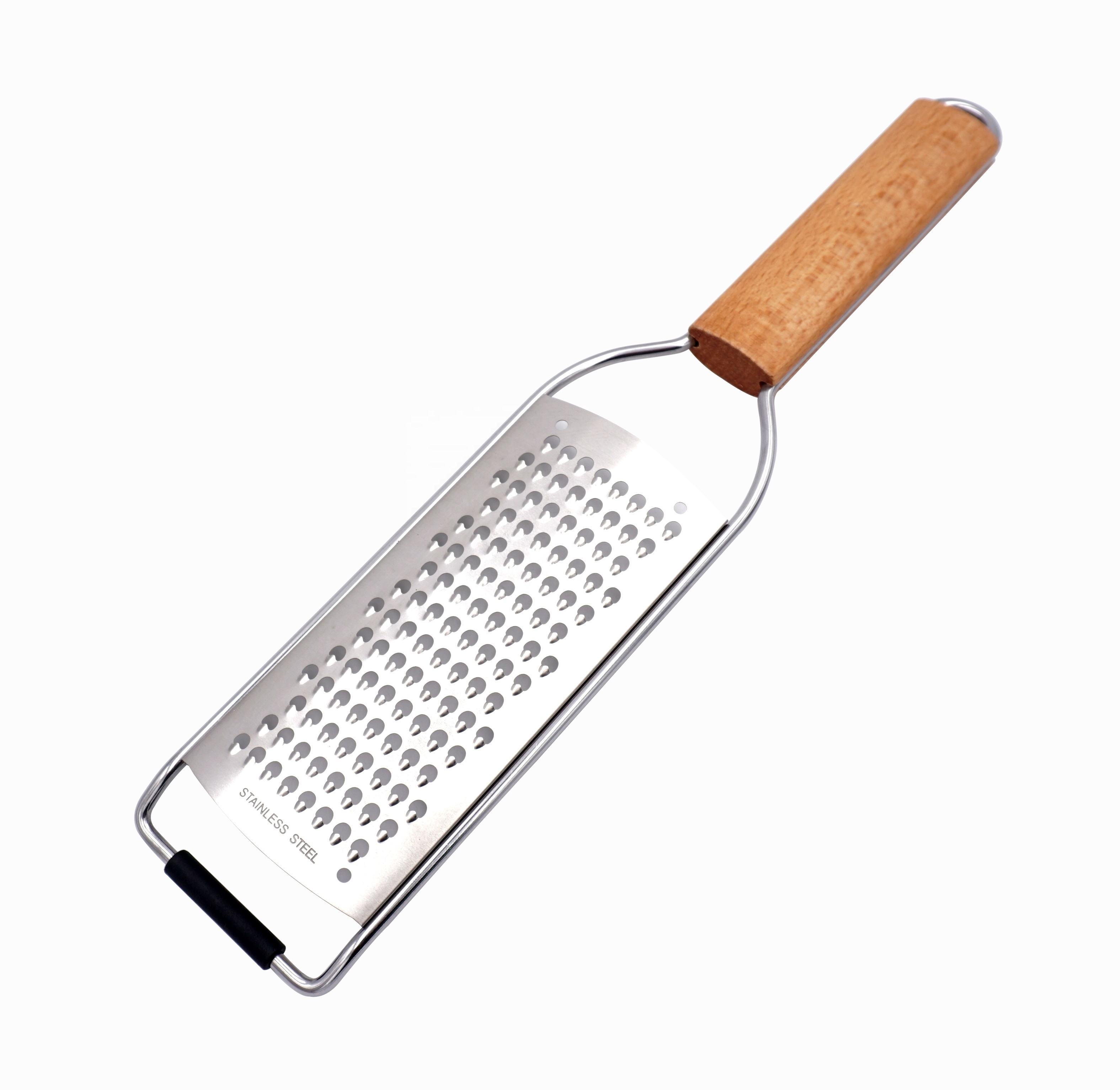 high quality stainless steel cheese grater and lemon zester Vegetable grater with wooden handle