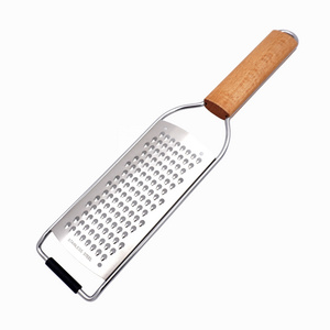 high quality stainless steel cheese grater and lemon zester Vegetable grater with wooden handle