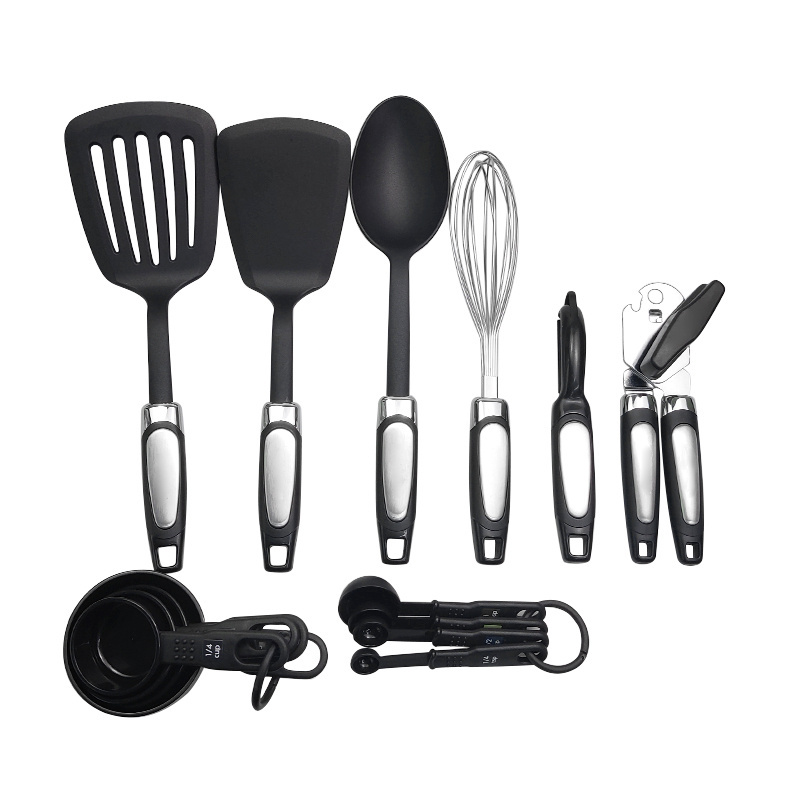 Wholesale Private Label 14 Pcs  Kitchen Cookware Nonstick Stainless Steel Food Grade  Nylon Cooking Utensil Set