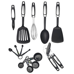 Wholesale Private Label 14 Pcs  Kitchen Cookware Nonstick Stainless Steel Food Grade  Nylon Cooking Utensil Set